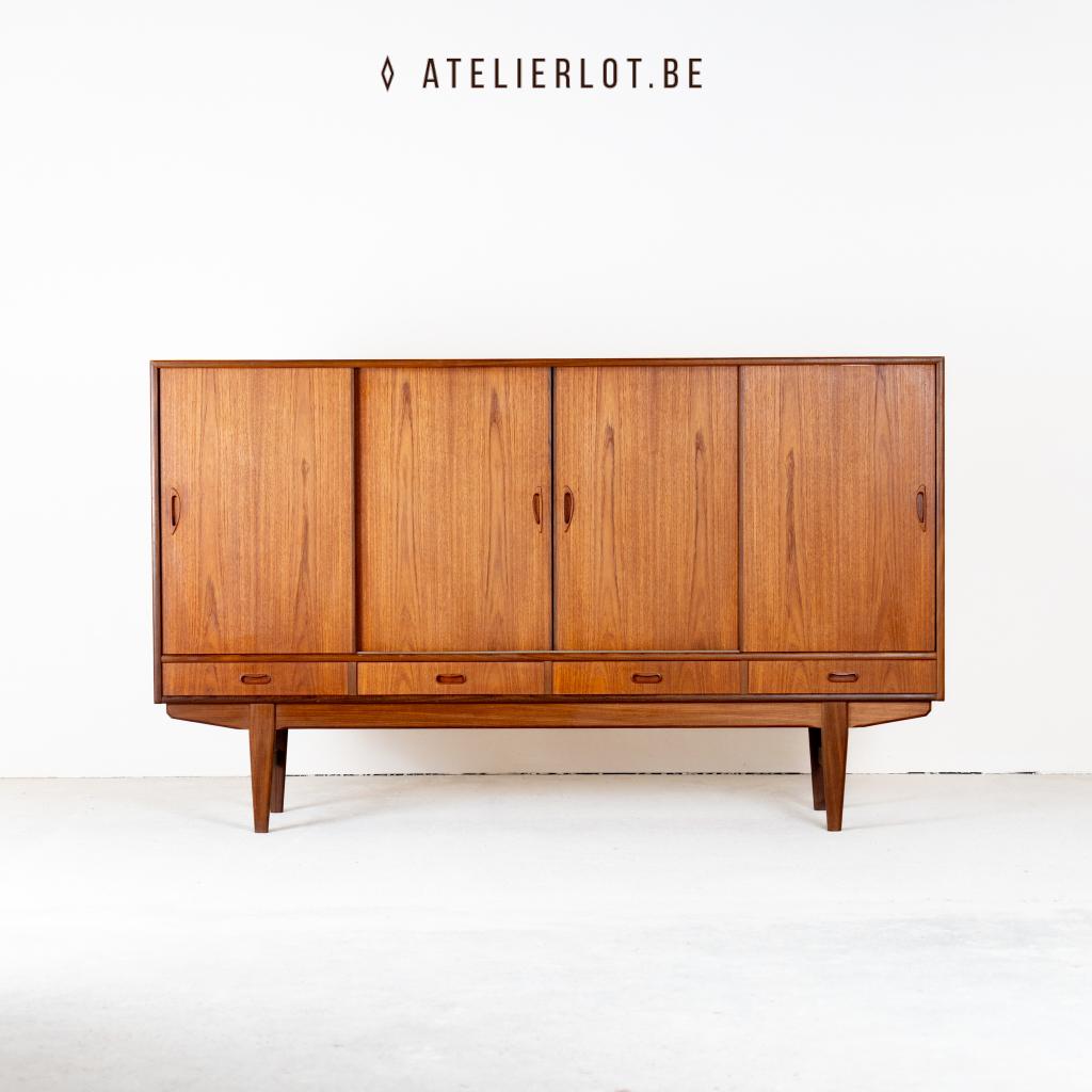Vintage Deens sideboard 2, Maison & Meubles, Armoires | Dressoirs, Utilisé, 200 cm ou plus, 25 à 50 cm, Enlèvement