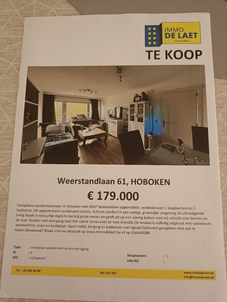 te koop, Immo, Antwerpen, Antwerpen (stad), 2 kamers, Appartement