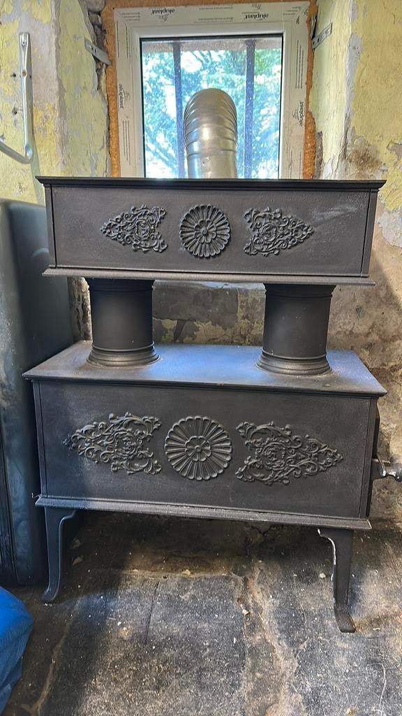 Poele en fonte Godin, Maison & Meubles, Enlèvement, Utilisé, Bois, Autoportant