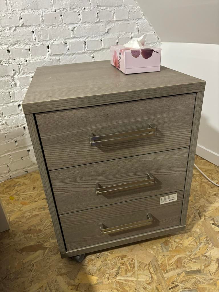 Lot bureau + caisson à tiroirs - bon état, Enlèvement, Utilisé