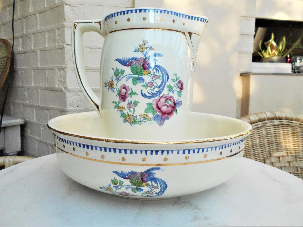 cruche et bassine faience Boch Keramis La Louvière, Antiquités & Art, Enlèvement