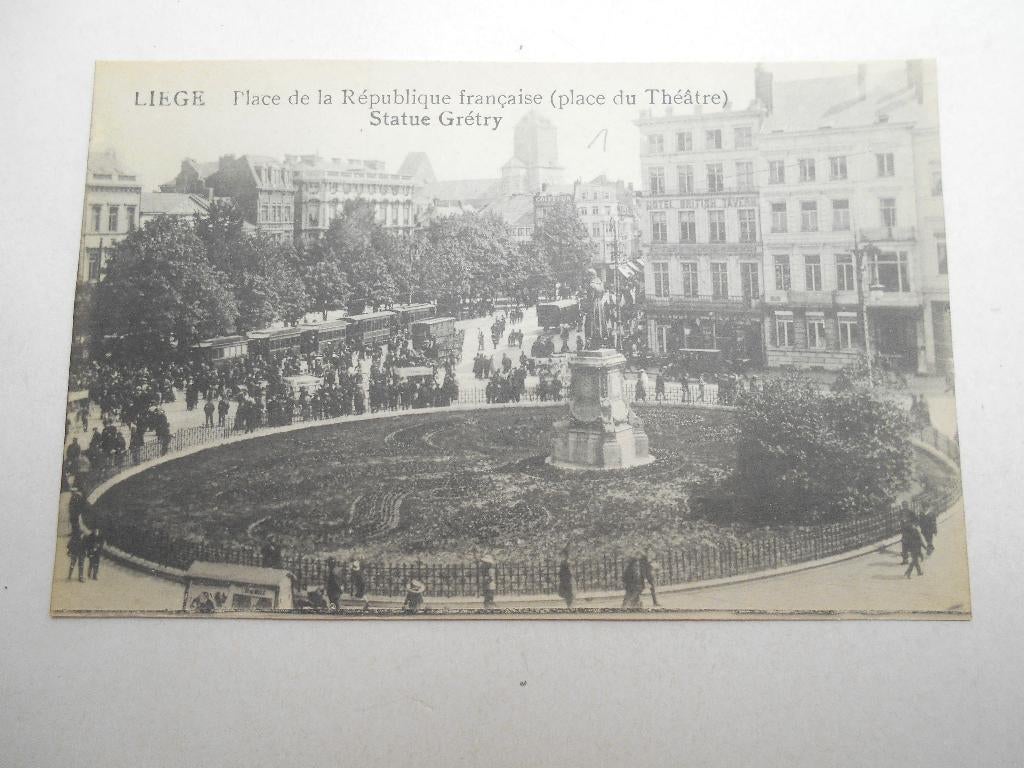 ancienne carte postale Liege Place republique française, Collections, Enlèvement ou Envoi, Avant 1920, Non affranchie, Liège