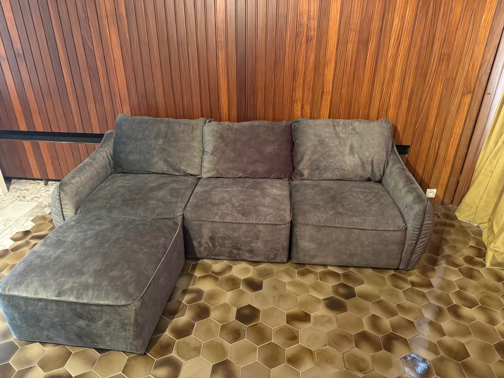 Nieuwe mosgroene zetel (Verberckmoes), Huis en Inrichting, Ophalen, 250 tot 300 cm, 75 tot 100 cm, Rechte bank