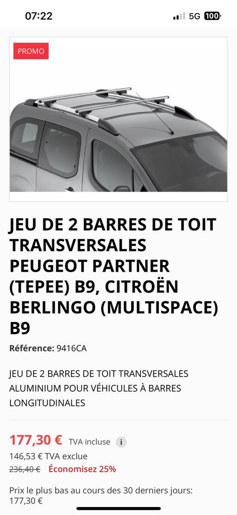 Dakdragers Berlingo/Partner, Ophalen, Zo goed als nieuw