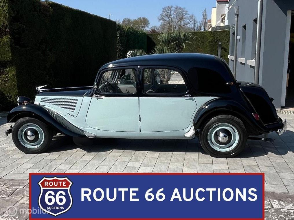 Citroën Traction Avant | 1952 | Route 66 Auctions, Auto's, Citroën, Zwart, Bedrijf, Handgeschakeld