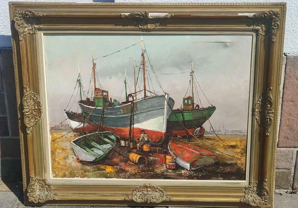 Huile sur toile bateau signe Jacques callaert, Enlèvement