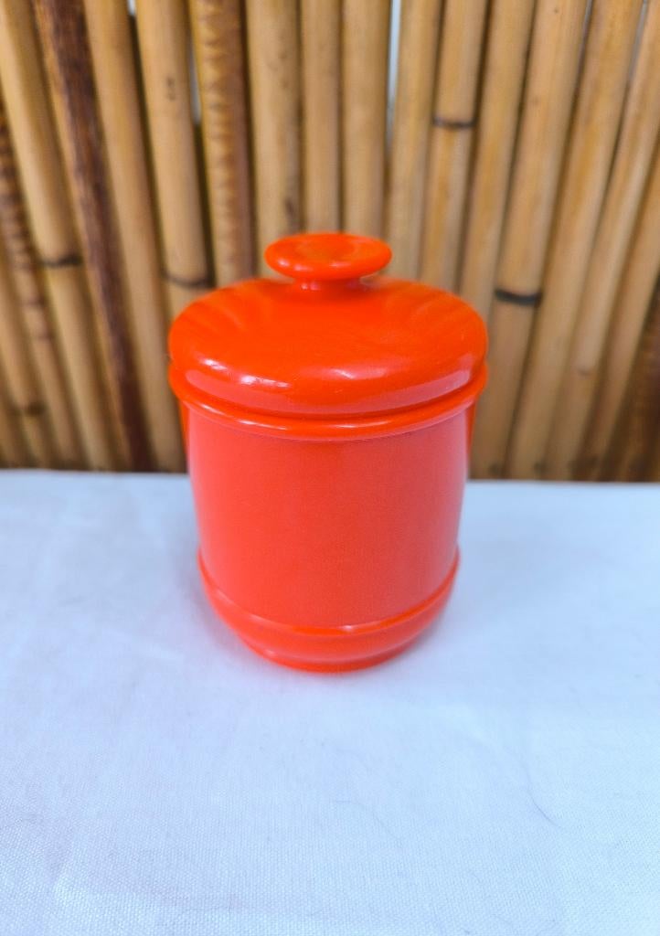 Pot en plastique orange vintage 1970 Emsa West-Germany, Collections, Rétro, Enlèvement ou Envoi, Maison et Meubles
