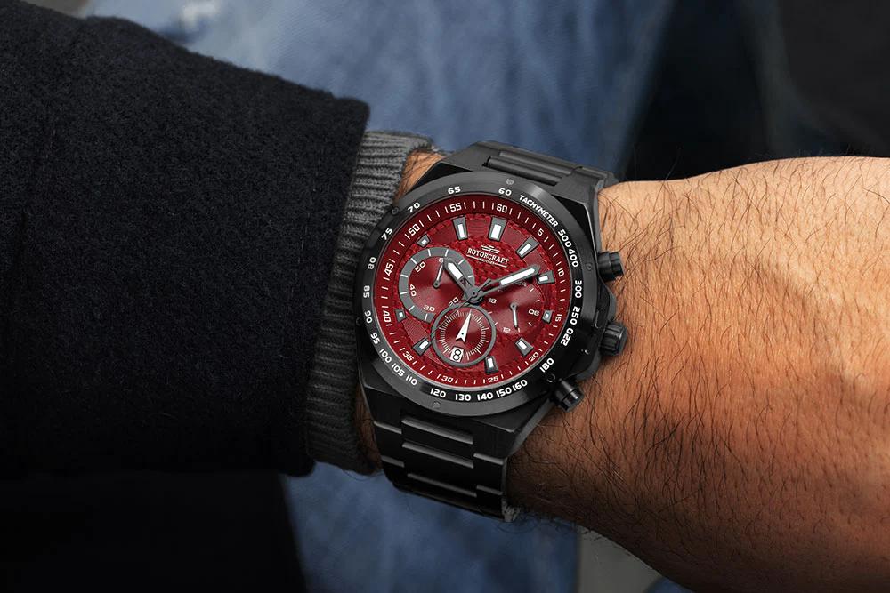 Rotorcraft Raptor RC7103 Sport Chrono Nieuw! t.w.v €509-,, Ophalen of Verzenden, Waterdicht, Zwart