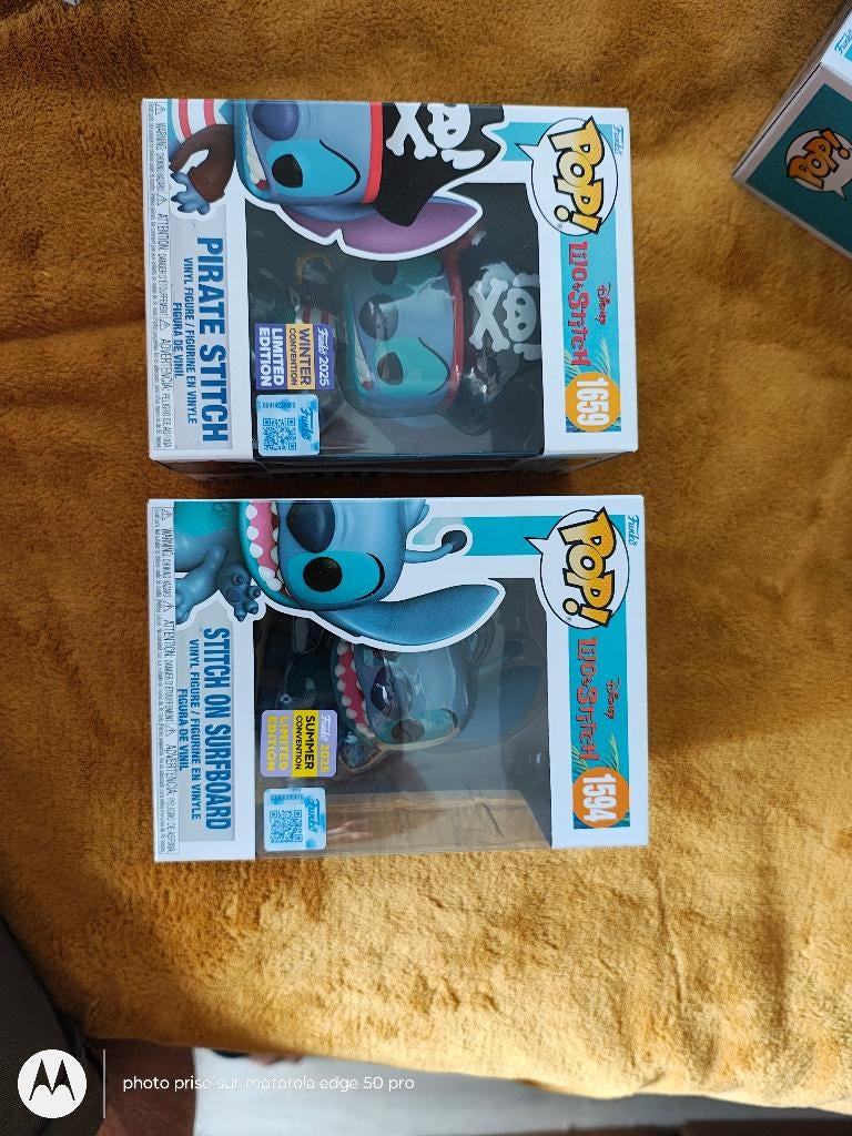 Lot 2 Funko pop Lilo Stitch pirate, on skateboard neufs, Collections, Enlèvement ou Envoi, Neuf