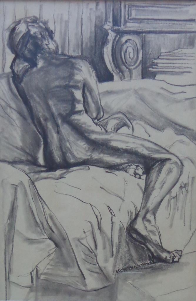 IRENE VANDENAMEELE / NAAKT / ORIGINEEL / 45x35cm /  KADER, Enlèvement ou Envoi