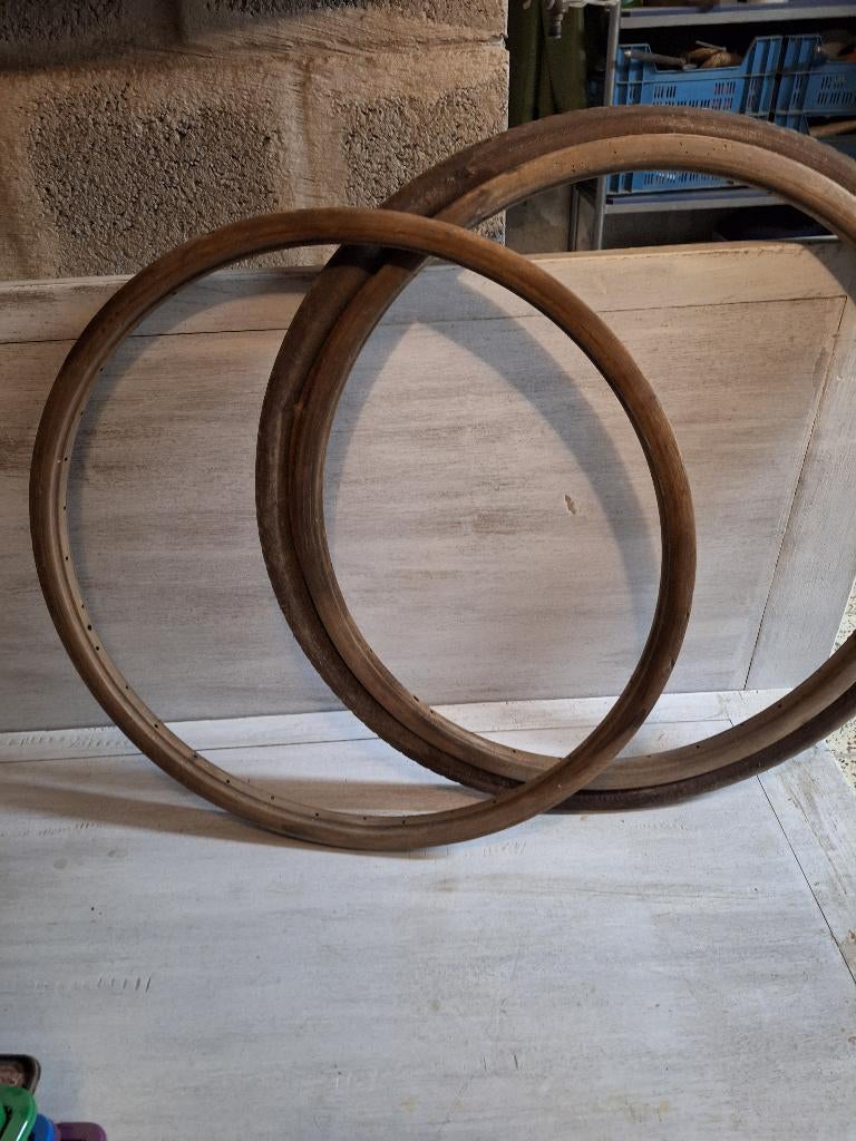 Houten fietsvelgen, Fietsen en Brommers, Ophalen, Gebruikt, Oldtimer, Wiel