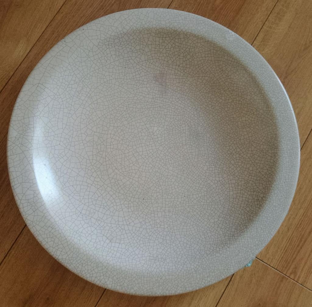 Grote schaal in craquelé keramiek - vintage, Antiek en Kunst, Ophalen