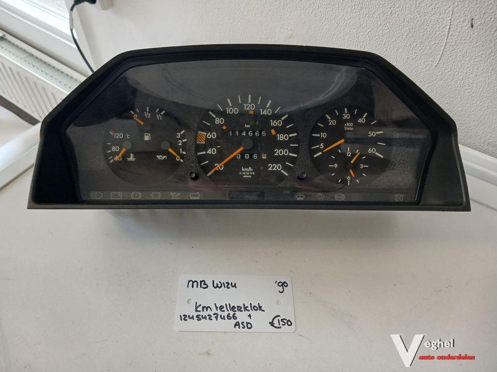MB W124 Km tellerklok met ASD 1245427466 '90, Auto-onderdelen, Gebruikt, -, -, Ophalen of Verzenden