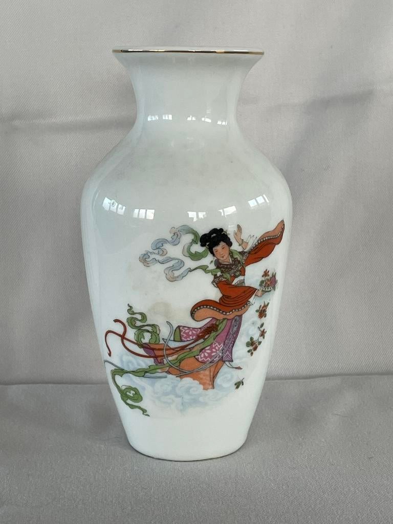 Chinese porseleinen vaas - dansende geisha, Antiek en Kunst, Ophalen