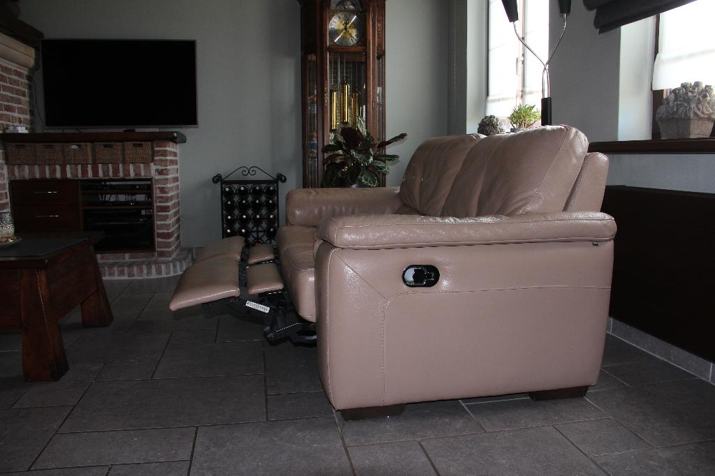 salon, Huis en Inrichting, Zetels | Complete zithoeken, Ophalen, Gebruikt, Leer