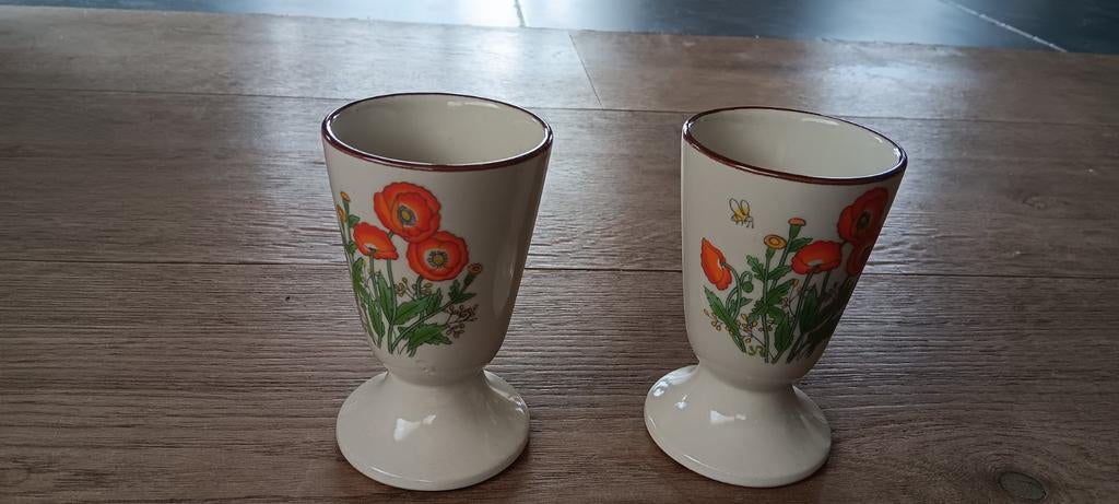 2 tasses à mazagran vintage des années 70 avec coquelicots e, Enlèvement
