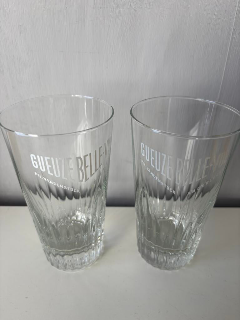 2 anciens verres « GUEUZE BELLE-VUE », Enlèvement ou Envoi, Comme neuf