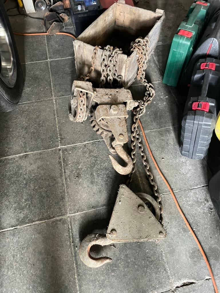 Takel Zware hijs takel met ketting, Doe-het-zelf en Bouw, Ophalen, Gebruikt