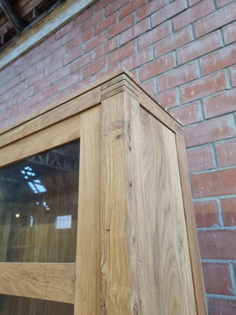 Teak buffetkast/vitrinekast art:41/26.1, Huis en Inrichting, Ophalen, 200 cm of meer, Teakhout, Teak