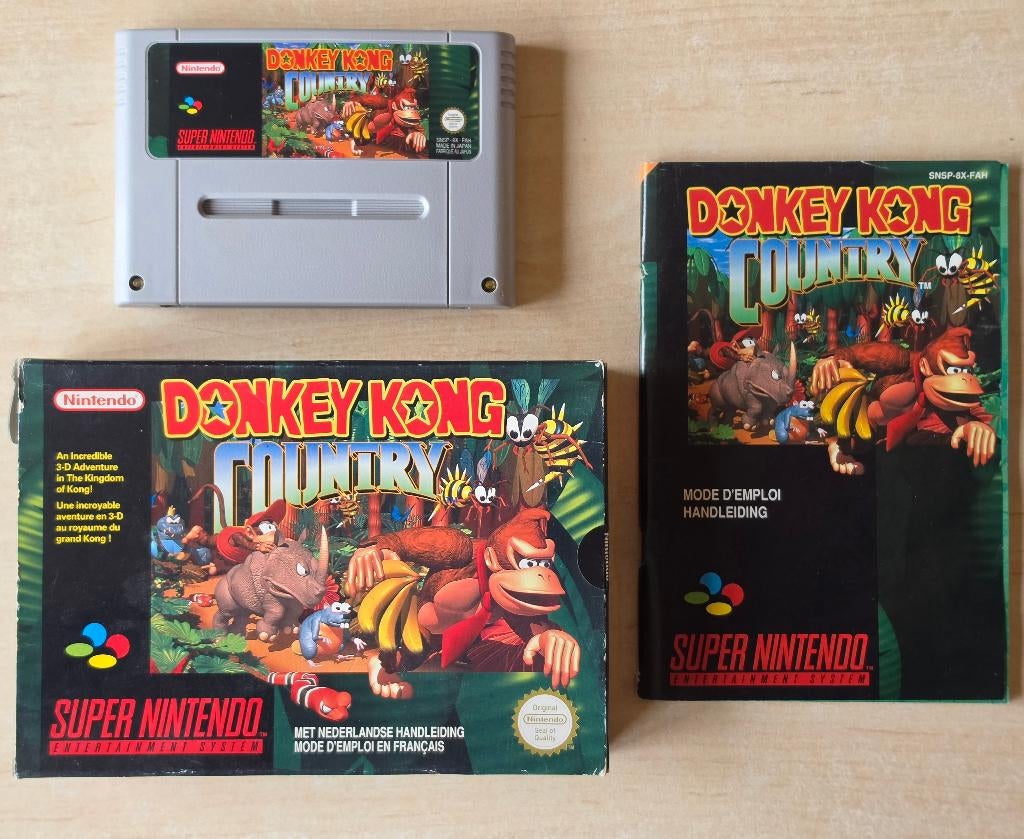 SNES Donkey Kong Country ( Super Nintendo DKC ) PAL, Avontuur en Actie, Gebruikt, 2 spelers, Eén computer