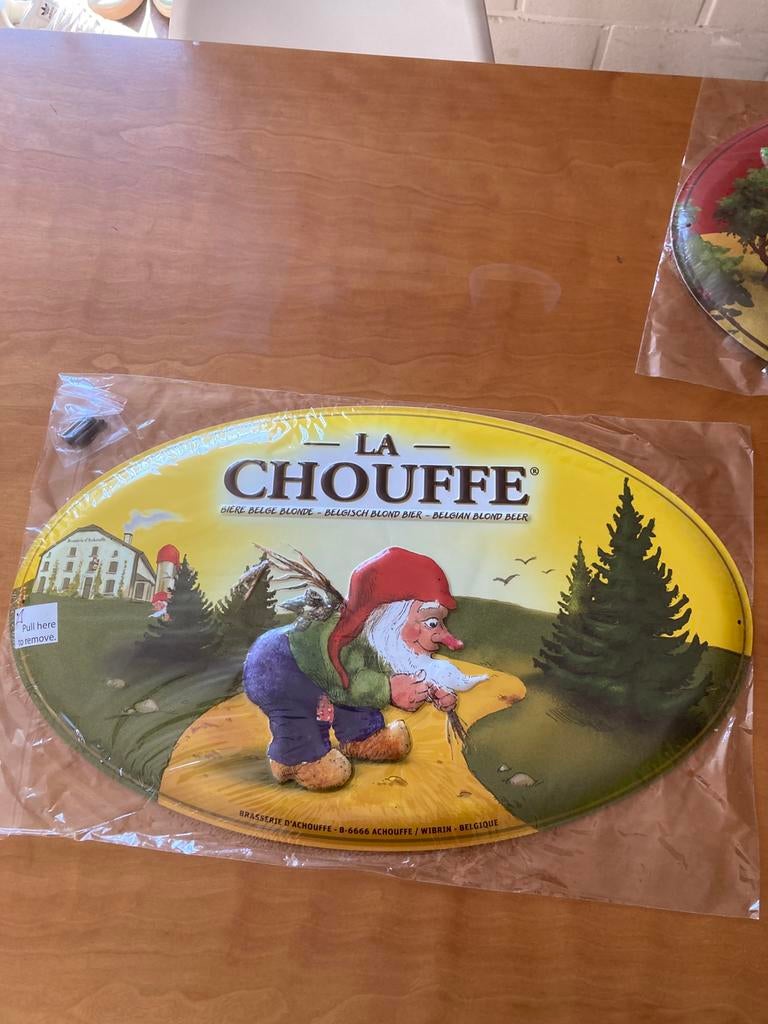 Reclameborden La Chouffe en cherry chouffe, Verzamelen, Ophalen, Nieuw