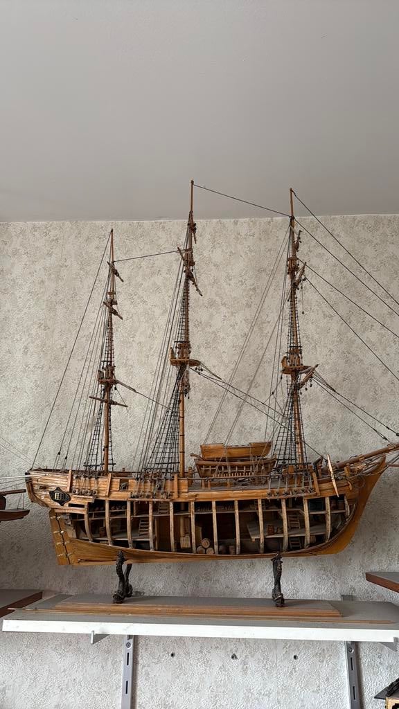 Set houten bootmodellen - maritieme decoratie, Antiek en Kunst, Ophalen