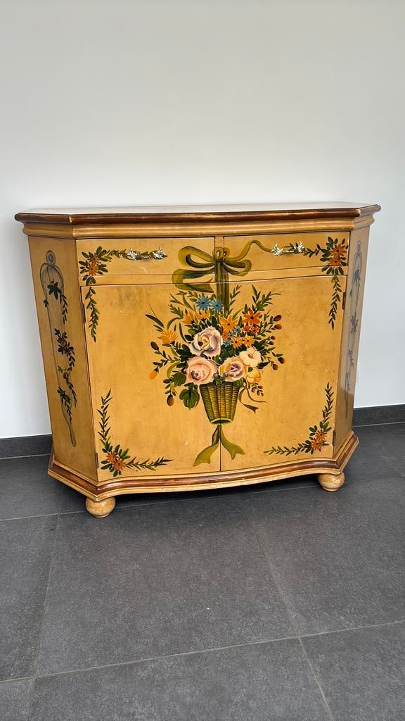 Massief houten chinese kast - handgeschilderd, Antiek en Kunst, Ophalen