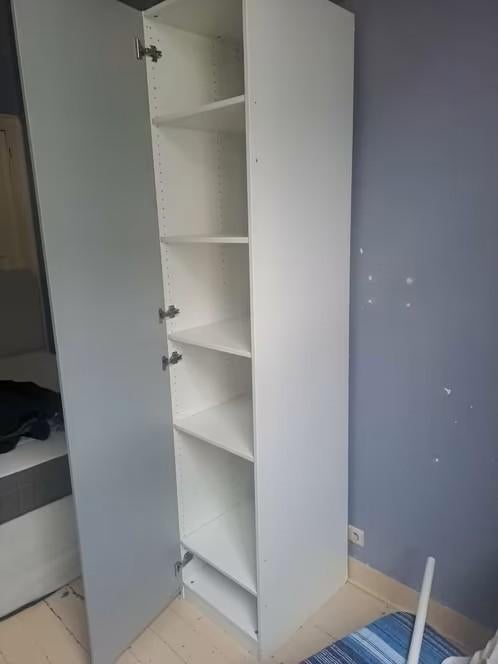 Armoire à miroir blanche IKEA PAX 50x60x235, Maison & Meubles, Comme neuf, Enlèvement, Modern, Avec tablette(s)