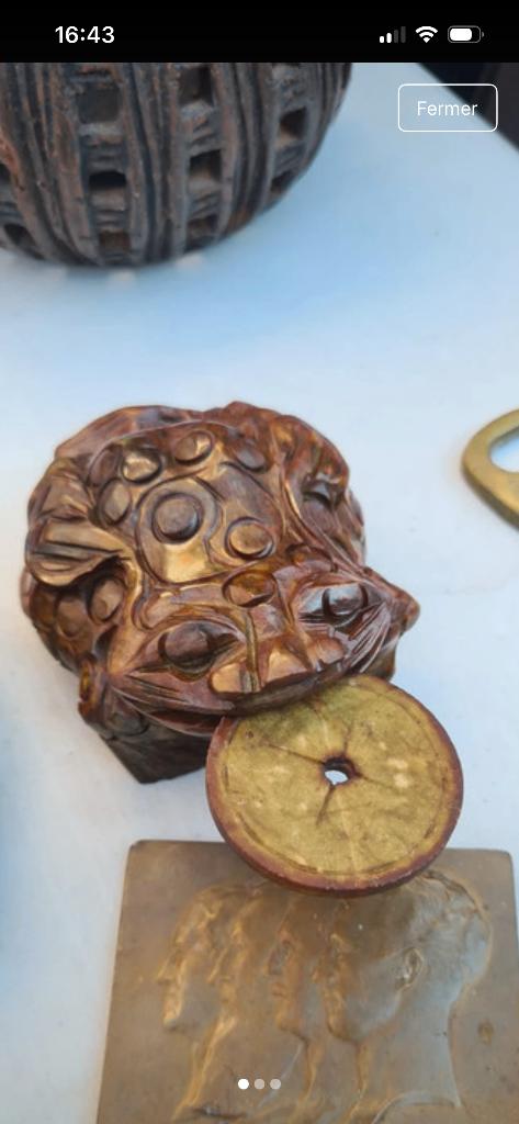 Grenouille vintage crapaud de la fortune, Antiquités & Art, Enlèvement