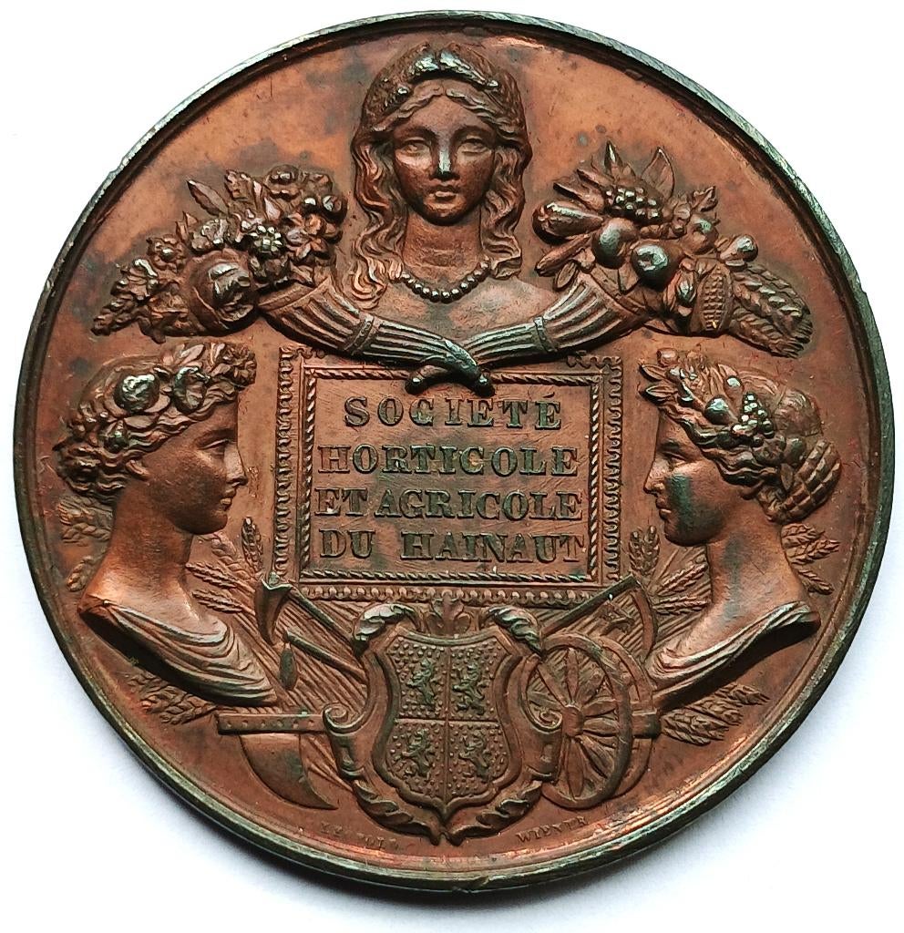 medaille societe horticole et agricole du Hainaut, Ophalen of Verzenden, Brons