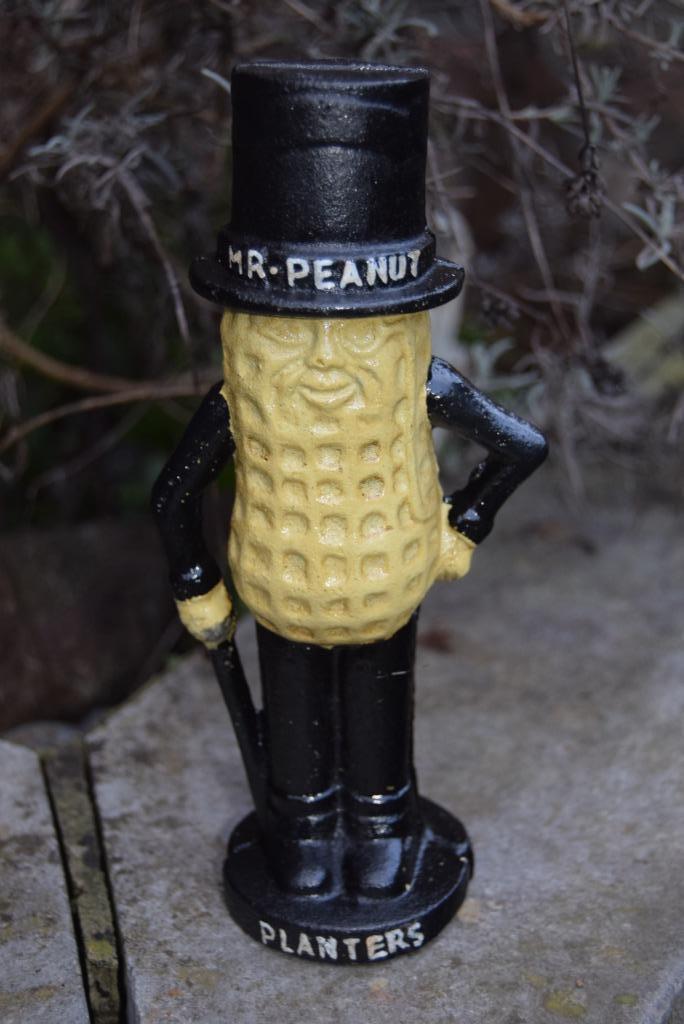 Spaarvarken in gepatineerd gietijzer MR PEANUT (geluksbrenge, Verzamelen, Ophalen of Verzenden, Nieuw, Overige materialen, Overige thema's