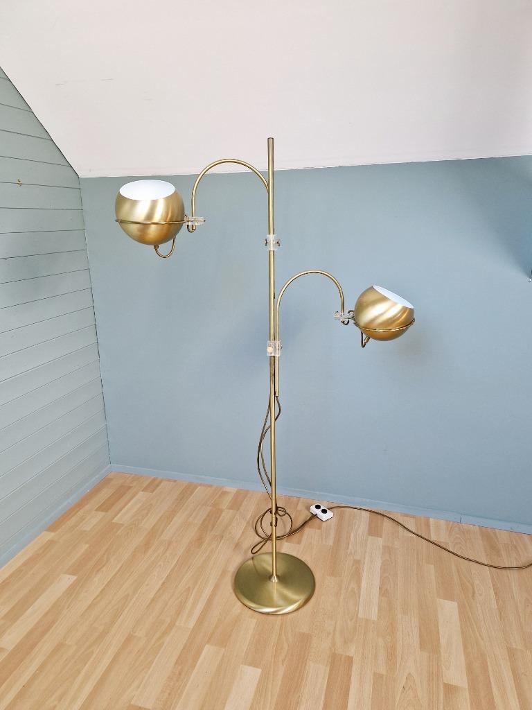 Eyeball koperen vloerlamp, van Gepo, 1960-70, Ophalen, Gebruikt, Metaal, Space Age