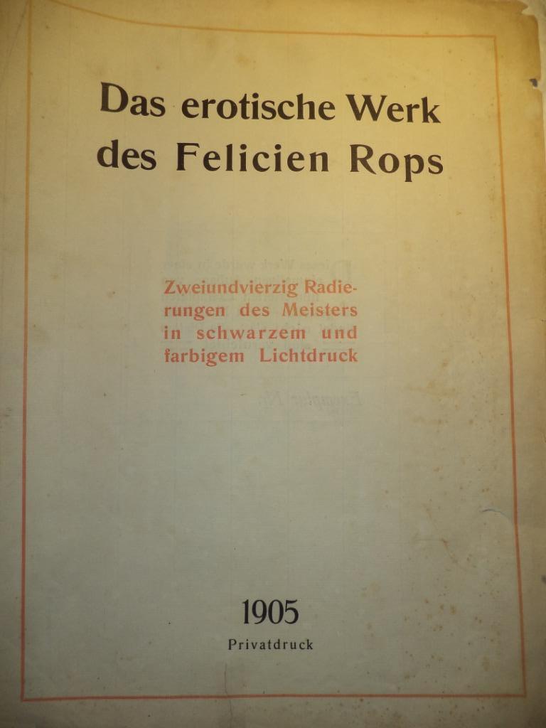 1905 Das Erotische Werk des FELICIEN ROPS grande frontispice, Antiquités & Art, Enlèvement ou Envoi