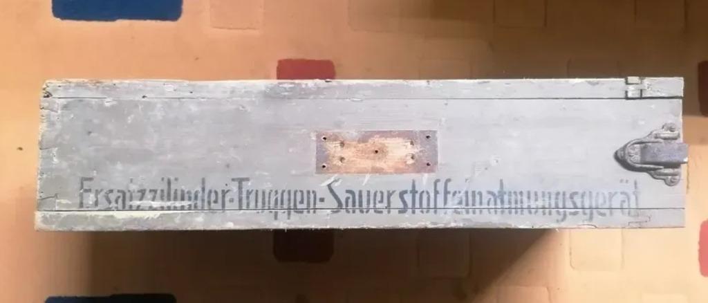 Rare caisse militaire Allemande WW1 masque oxygene de METZ, Collections, Envoi