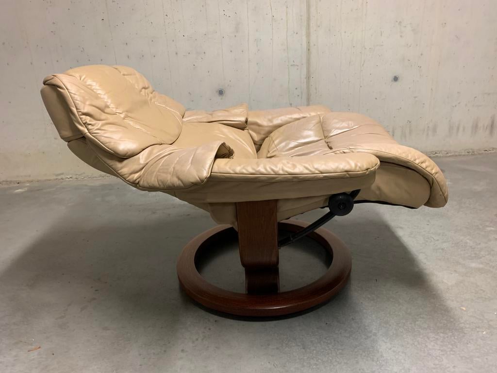 Stressless Ekornes Noors Design relaxzetel relaxfauteuil, Ophalen, Gebruikt, Leer, 75 tot 100 cm
