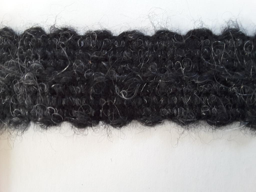 mohair acryl vlecht 27 mm gespikkeld zeer donkergrijs G2745, Hobby en Vrije tijd, Naaien en Fournituren, Nieuw, Ophalen of Verzenden