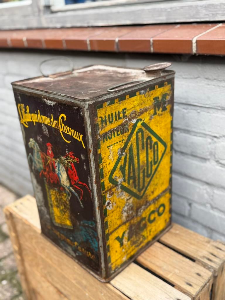 YACCO groot oud olie blik, Ophalen of Verzenden, Gebruikt, Verpakking