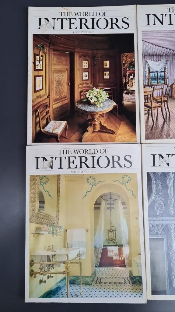 Vintage maandblad The world of interiors, 1987, 4 stuks, Ophalen of Verzenden, Gelezen, Architectuur algemeen
