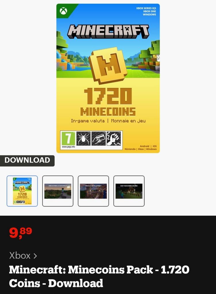 Minecraft minecoins, Games en Spelcomputers, Ophalen of Verzenden