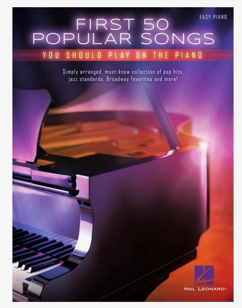 Pianoboek ‘First 50 Popular Songs’ (soft cover, 208, Ophalen, Zo goed als nieuw, Jazz, Piano