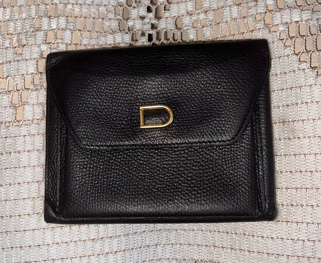 DELVAUX zwarte leren portemonnees, Ophalen of Verzenden, Zo goed als nieuw, Zwart, Leder