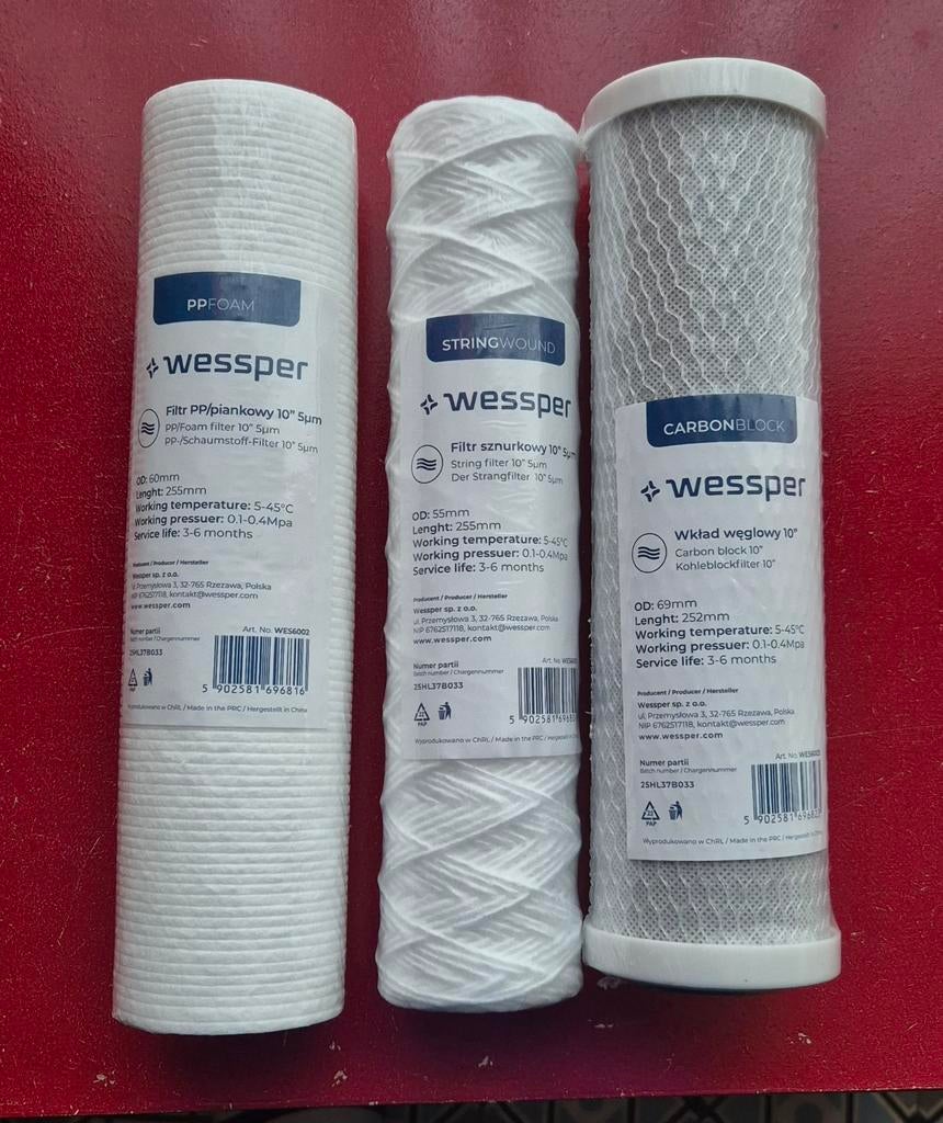 Filtre pour l'eau 25 cm (10 pouce ), Bricolage & Construction, Enlèvement, Neuf, Élément