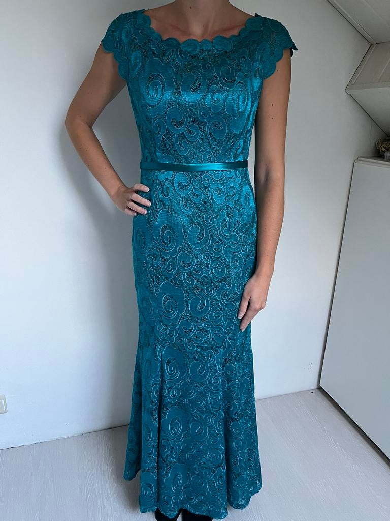 Longue robe de cérémonie, Comme neuf, Taille 36 (S), Bleu, Robe de cocktail