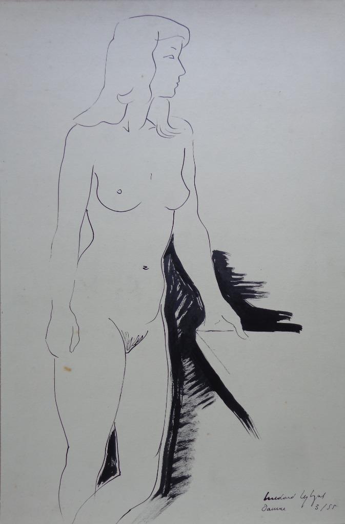 MEDARD TYTGAT / NAAKTE VROUW / ORIGINEEL WERK / 64x42cm SIG, Antiquités & Art, Art | Dessins & Photographie, Enlèvement ou Envoi