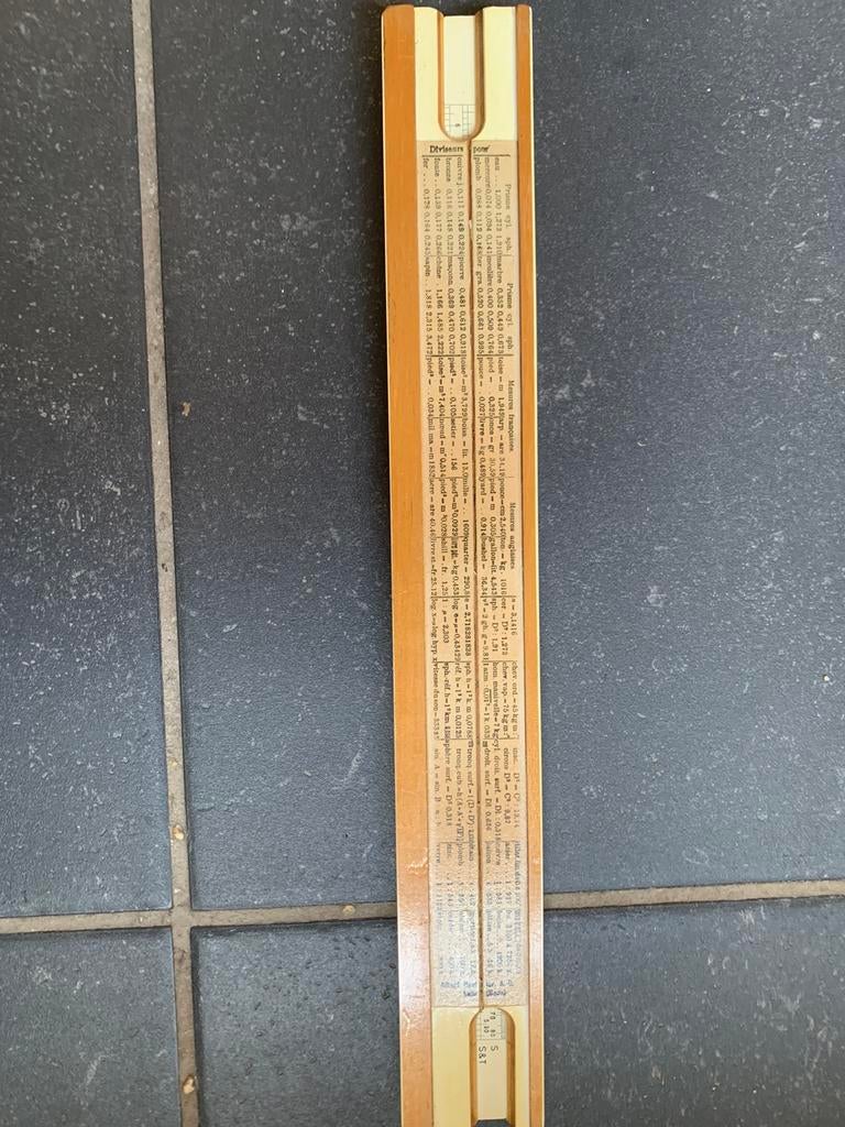 Oude retro vintage meetlat meetkunde rekenmachine Albert Nes, Enlèvement ou Envoi