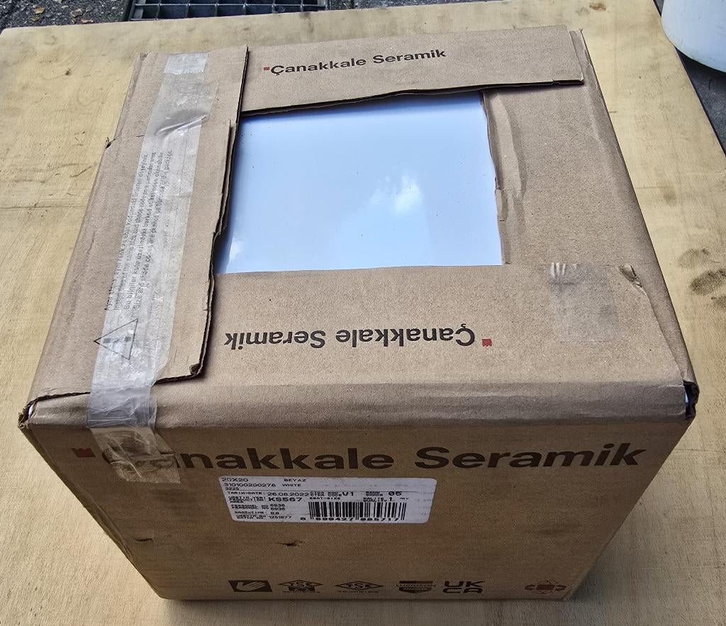 NIEUWE WITTE BLINKENDE WANDTEGEL 20-20 1m² (25 STUKS) 🛁, Ophalen, Nieuw, Minder dan 20 cm, 20 tot 40 cm