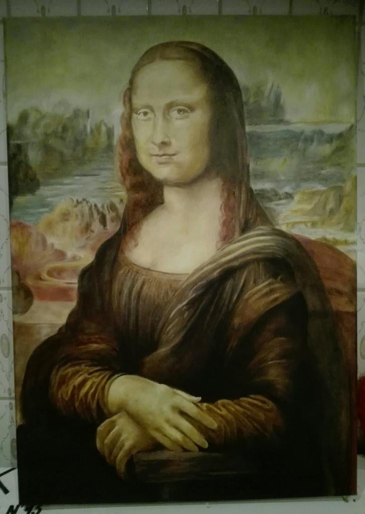 olieverfschilderij  Mijn Mona Lisa, Antiquités & Art, Enlèvement