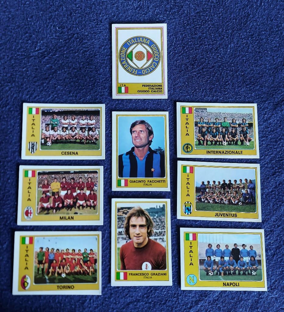9 versch. Panini stickers voetbal 'Euro 1976 - Italië ', Verzamelen, Ophalen of Verzenden, Nieuw, Poster, Plaatje of Sticker
