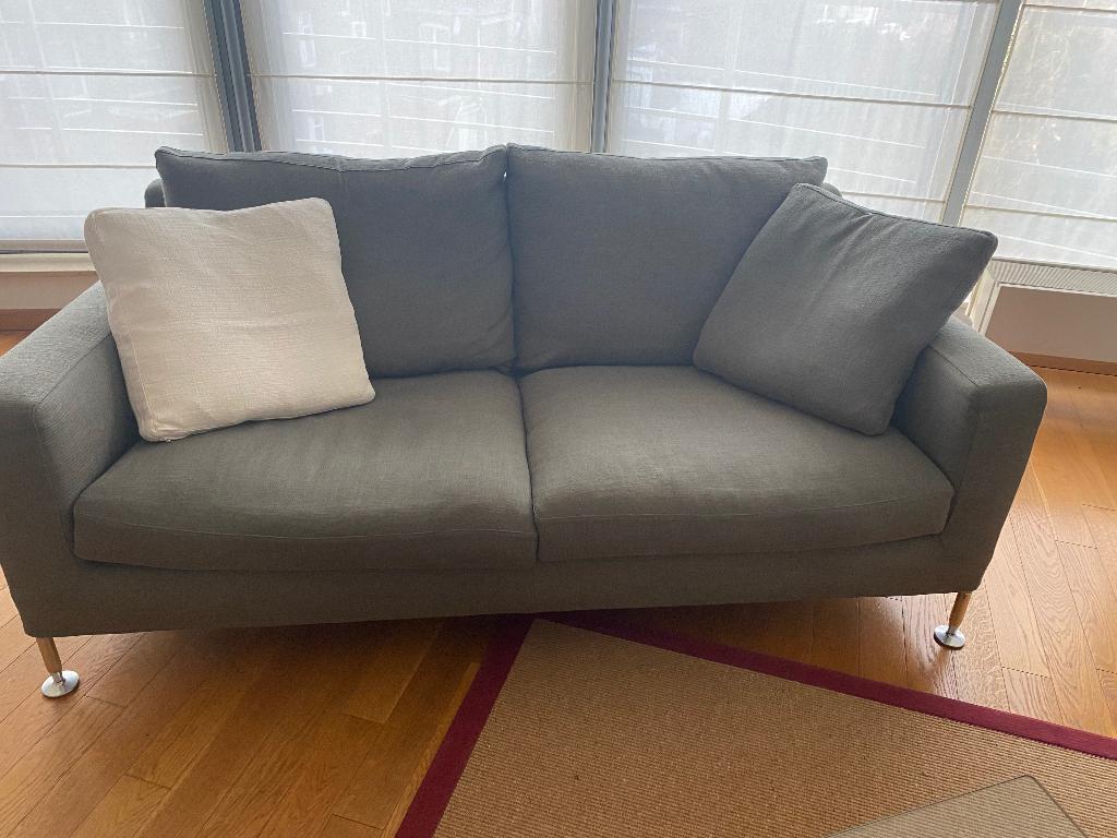 B&B Italia bank en 2 fauteuils, Ophalen, Gebruikt, Tweepersoons, Rechte bank