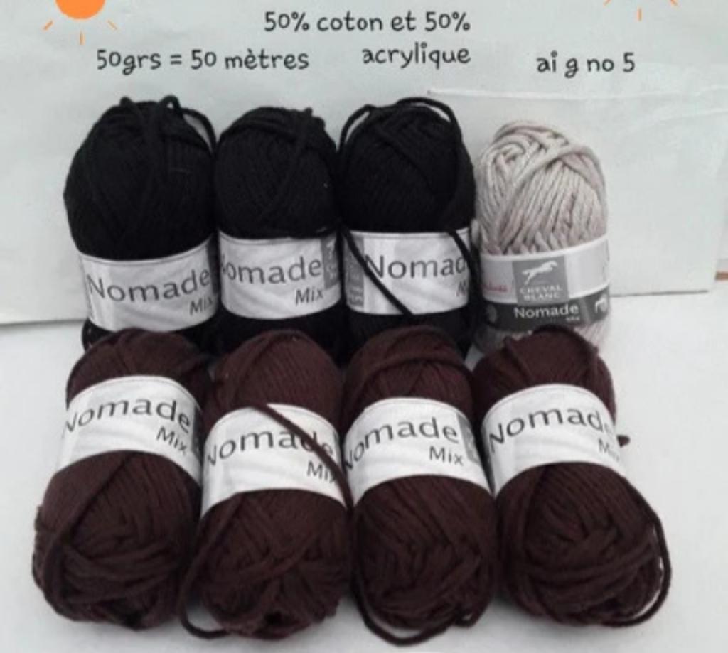 pelotes de coton , acrylique , nomads , aig 5 ( lot 8 boules, Hobby & Loisirs créatifs, Tricot & Crochet, Enlèvement ou Envoi